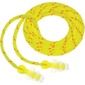 Earplugs Corded 3 Pack High Visibility Neon Yellow Noise‎ Reduction Protection